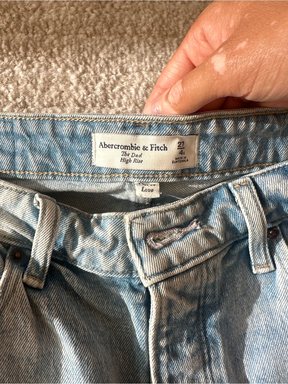 Abercrombie & Fitch The Dad High Rise women’s Light Blue Jeans